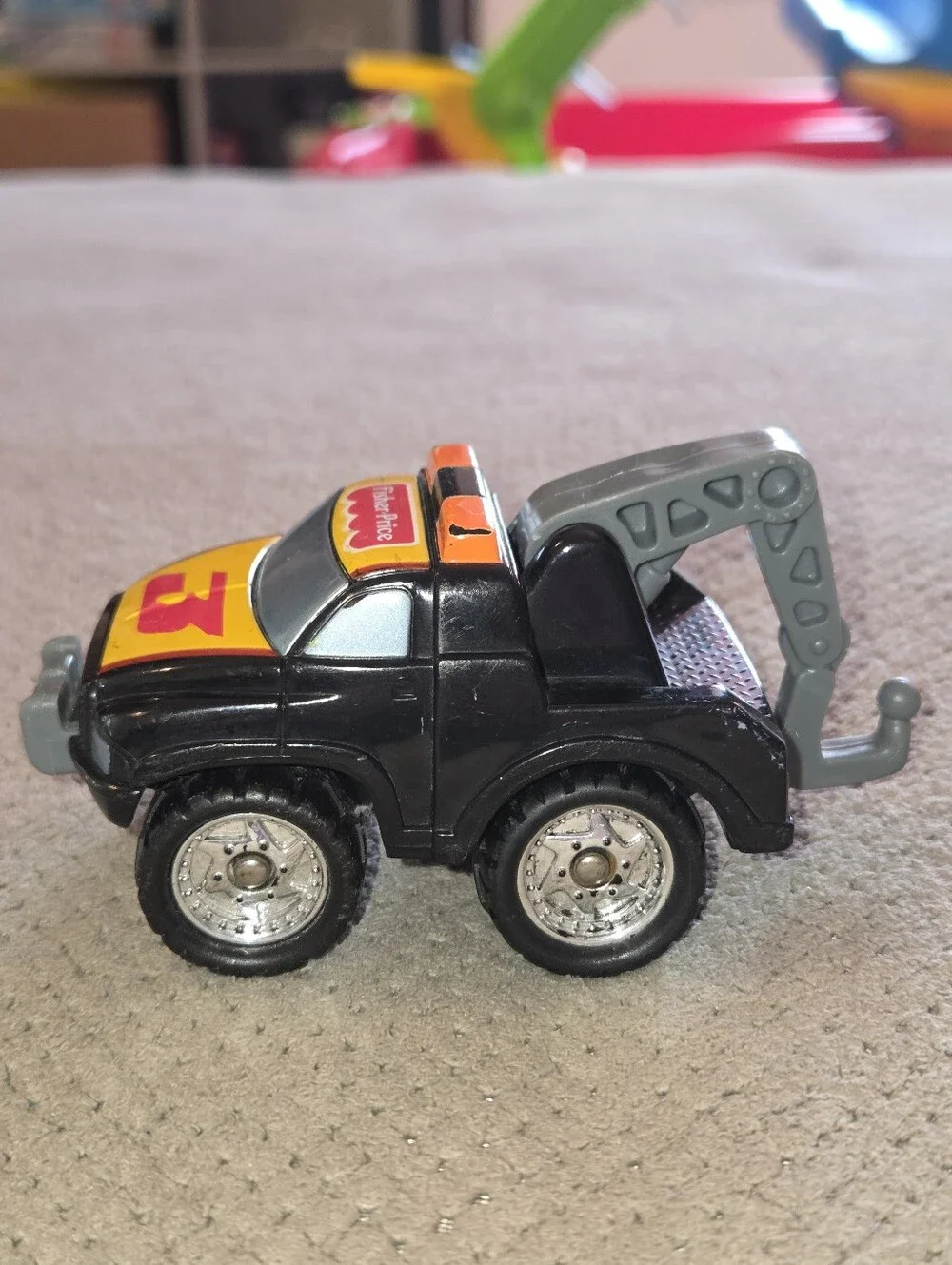 Fisher Price 1995 Vintage Big Action Garage Replacement Black Tow Truck